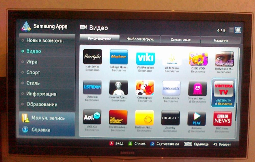 Приложения для Smart TV от Samsung